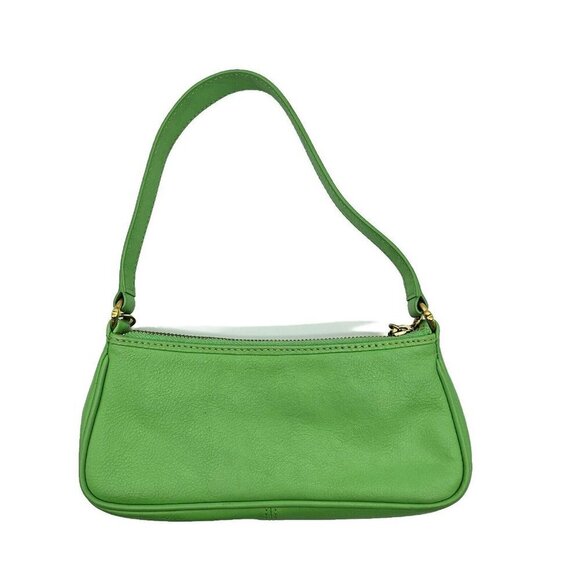 Vintage Y2K Juicy Couture Baguette Shoulder Bag Green Leather Mini Crown Charm - Picture 2 of 16